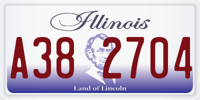 IL license plate A382704