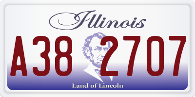 IL license plate A382707
