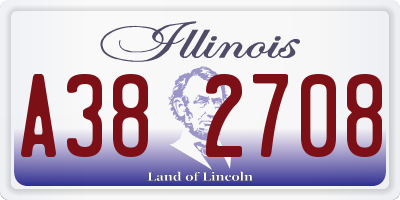 IL license plate A382708