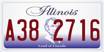 IL license plate A382716