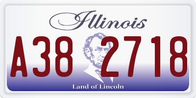 IL license plate A382718