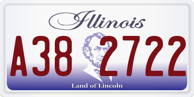 IL license plate A382722