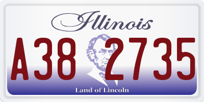 IL license plate A382735