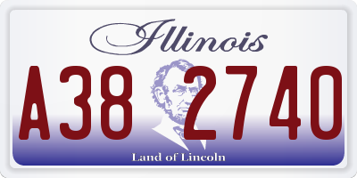 IL license plate A382740