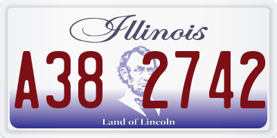IL license plate A382742