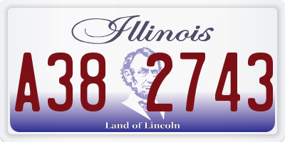 IL license plate A382743