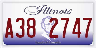 IL license plate A382747