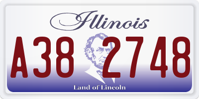 IL license plate A382748