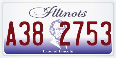 IL license plate A382753