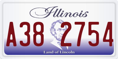 IL license plate A382754