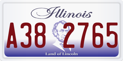 IL license plate A382765
