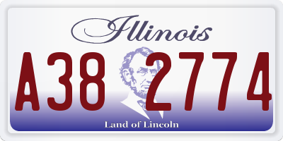 IL license plate A382774