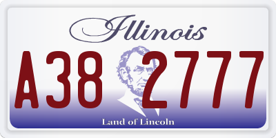IL license plate A382777