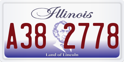 IL license plate A382778