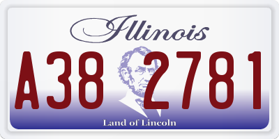 IL license plate A382781
