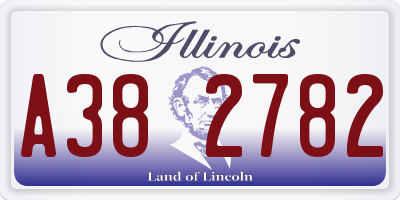 IL license plate A382782