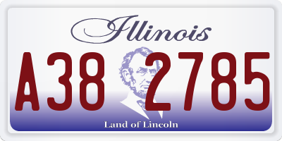 IL license plate A382785