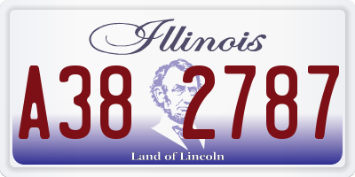 IL license plate A382787
