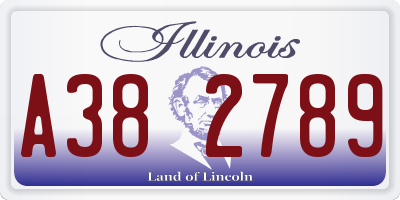 IL license plate A382789