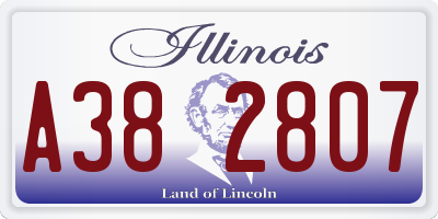 IL license plate A382807