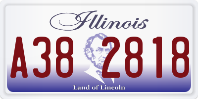 IL license plate A382818