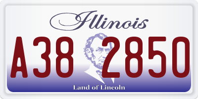 IL license plate A382850