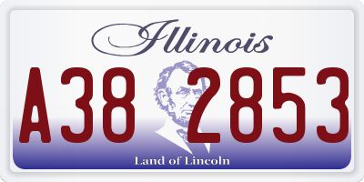 IL license plate A382853