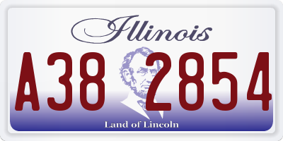 IL license plate A382854