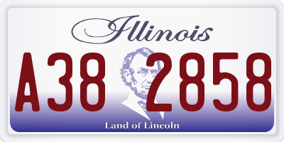 IL license plate A382858