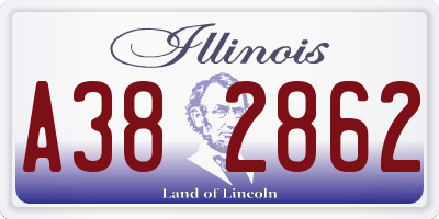 IL license plate A382862