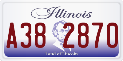 IL license plate A382870