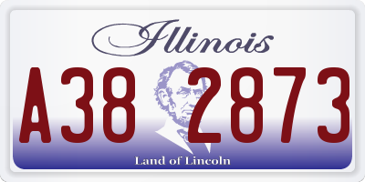 IL license plate A382873