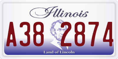 IL license plate A382874