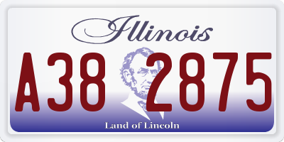 IL license plate A382875