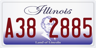 IL license plate A382885