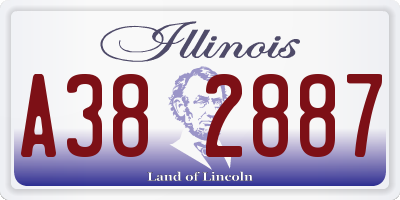 IL license plate A382887