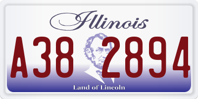 IL license plate A382894