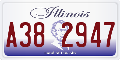 IL license plate A382947