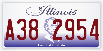 IL license plate A382954