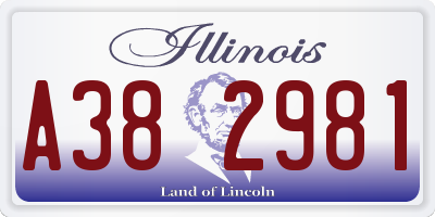 IL license plate A382981
