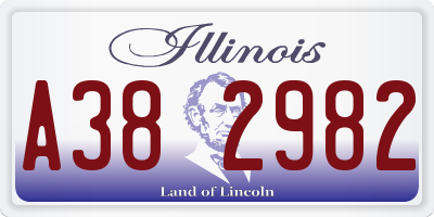 IL license plate A382982