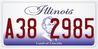 IL license plate A382985