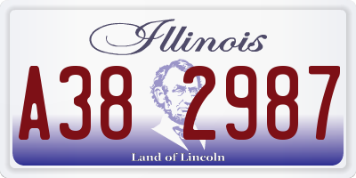 IL license plate A382987