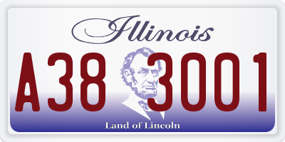 IL license plate A383001