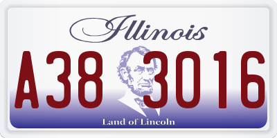 IL license plate A383016