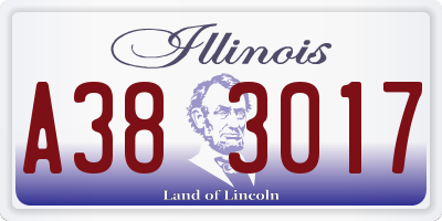 IL license plate A383017