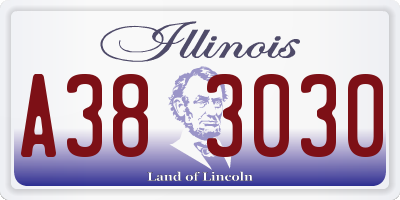 IL license plate A383030