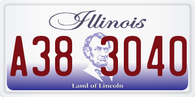 IL license plate A383040