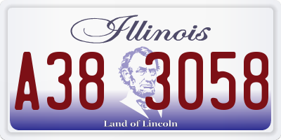 IL license plate A383058