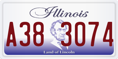 IL license plate A383074